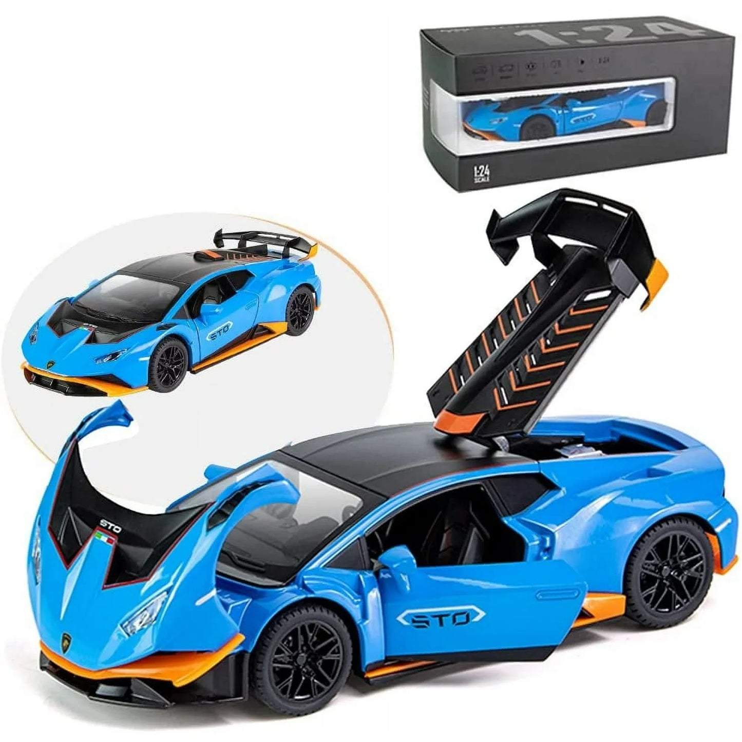 Lamborghini Huracan Die-Cast Car 1:24 Scale with Lights & Engine Sound – Premium Alloy Model for Kids & Collectors