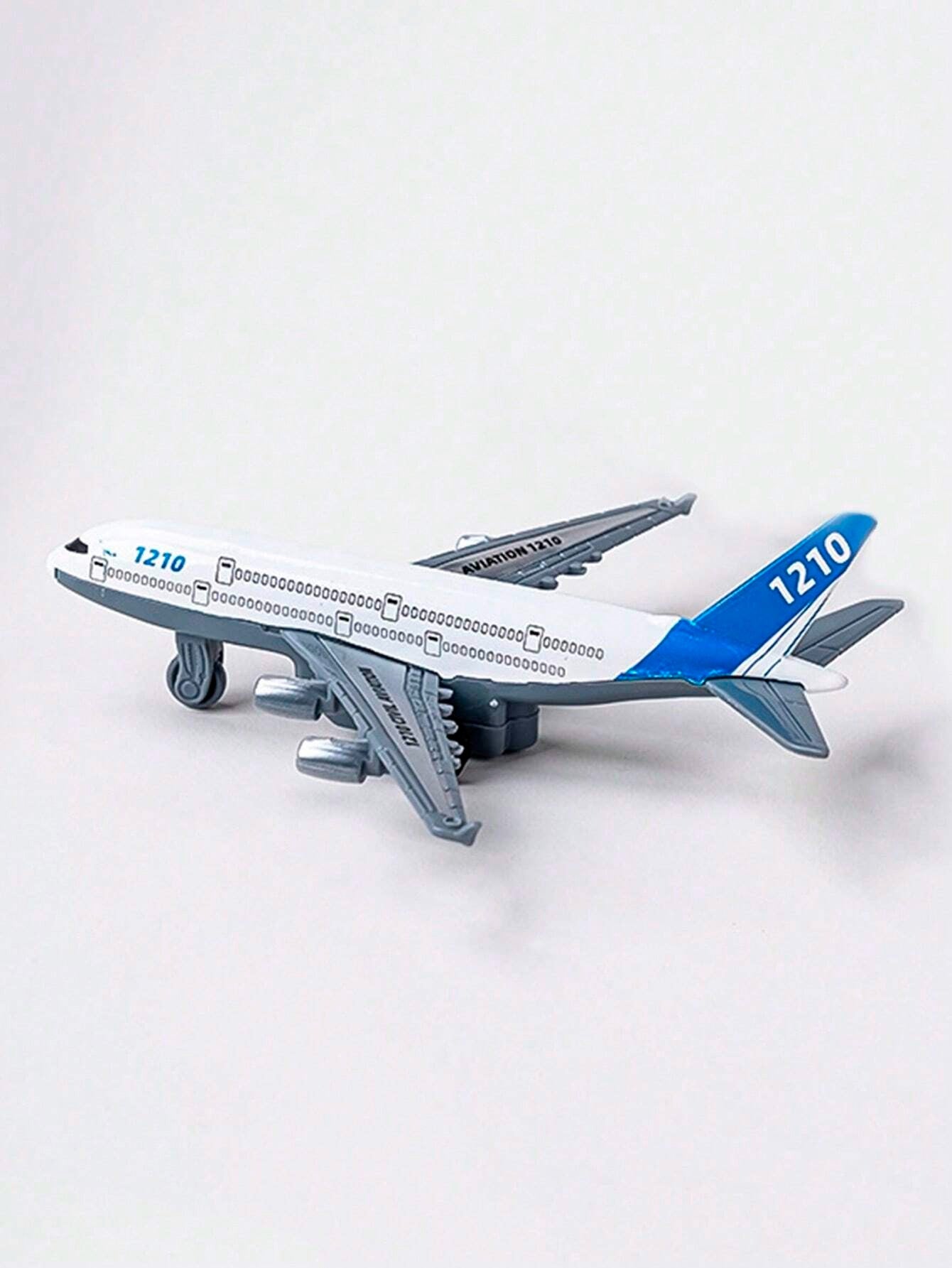 Die-Cast Pull Back Airplane Toy for Kids – Blue & White Aircraft Assorted