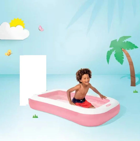 Comfy Inflatable Pool for Kids – Pink & White Fun Tub