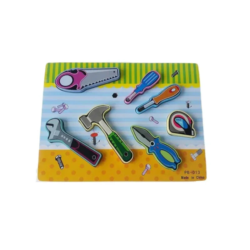 Wooden Tools Puzzle Board – Fun & Educational Construction Play for Kids