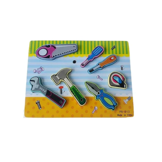 Wooden Tools Puzzle Board – Fun & Educational Construction Play for Kids