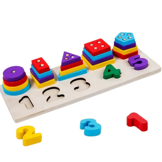 Multifunctional Numbers & Shapes Learning Board  Fun & Educational Puzzle Toy for Kids