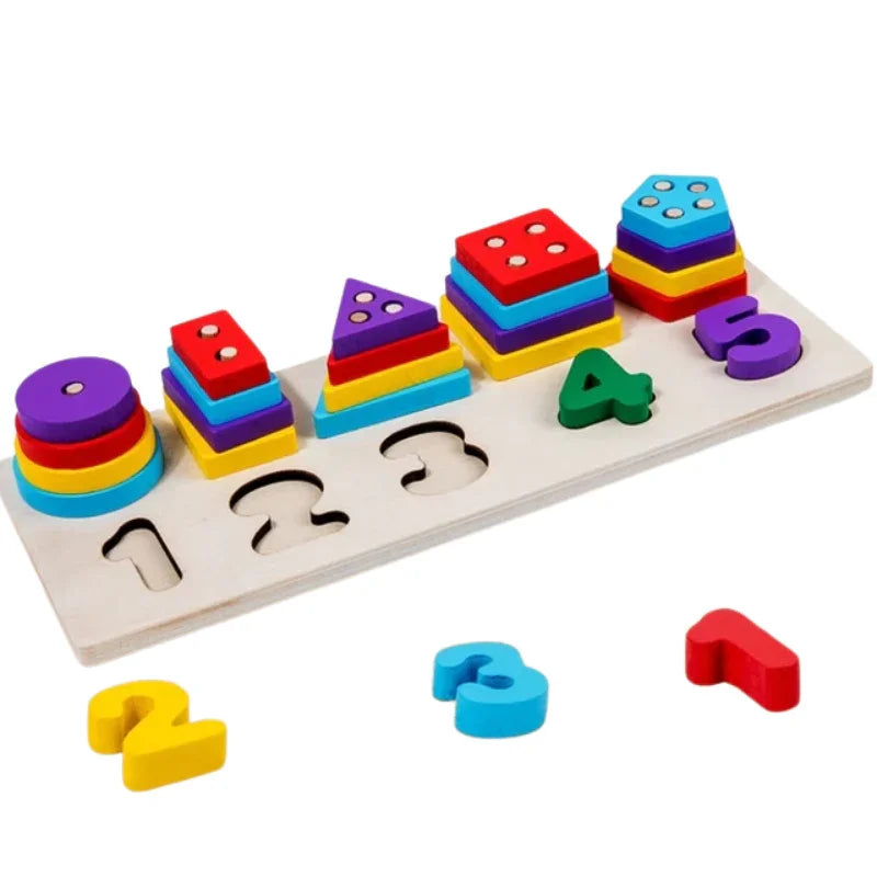 Multifunctional Numbers & Shapes Learning Board  Fun & Educational Puzzle Toy for Kids