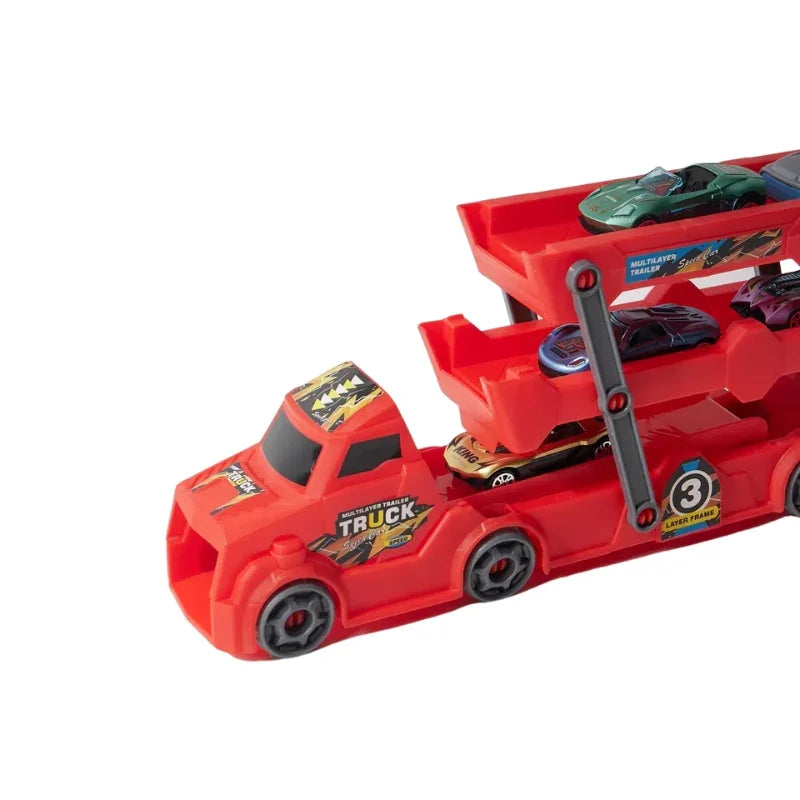 Transport Truck With Cars Playset For Kids