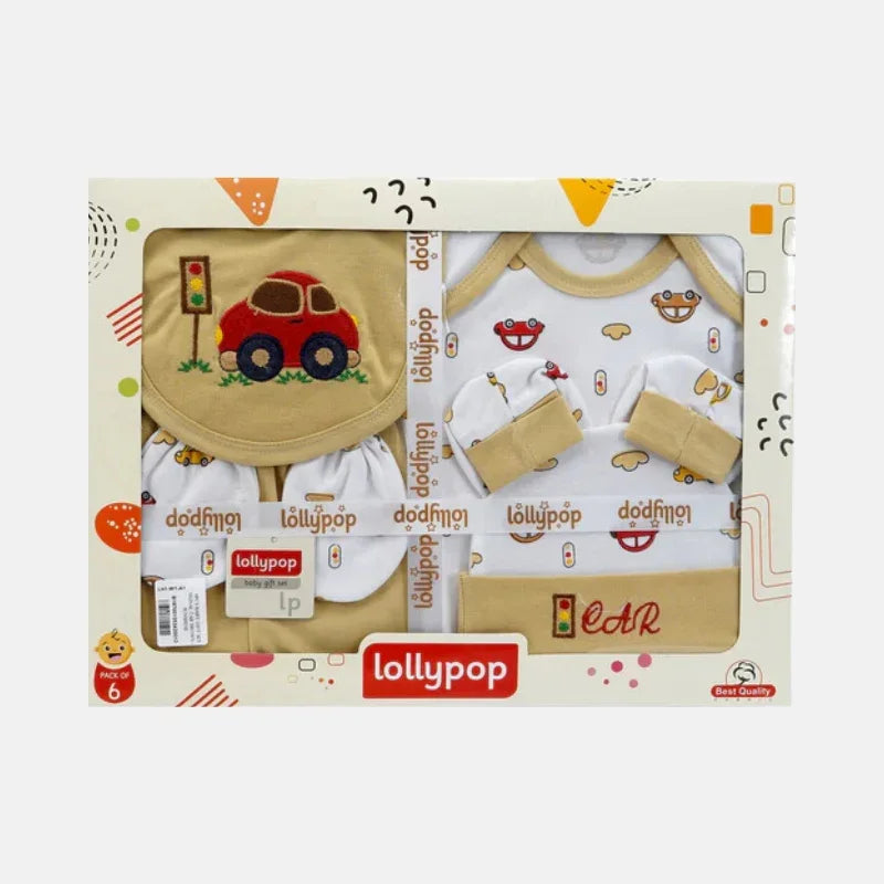 Car Newborn Baby Gift Set - 6 Pcs - Brown