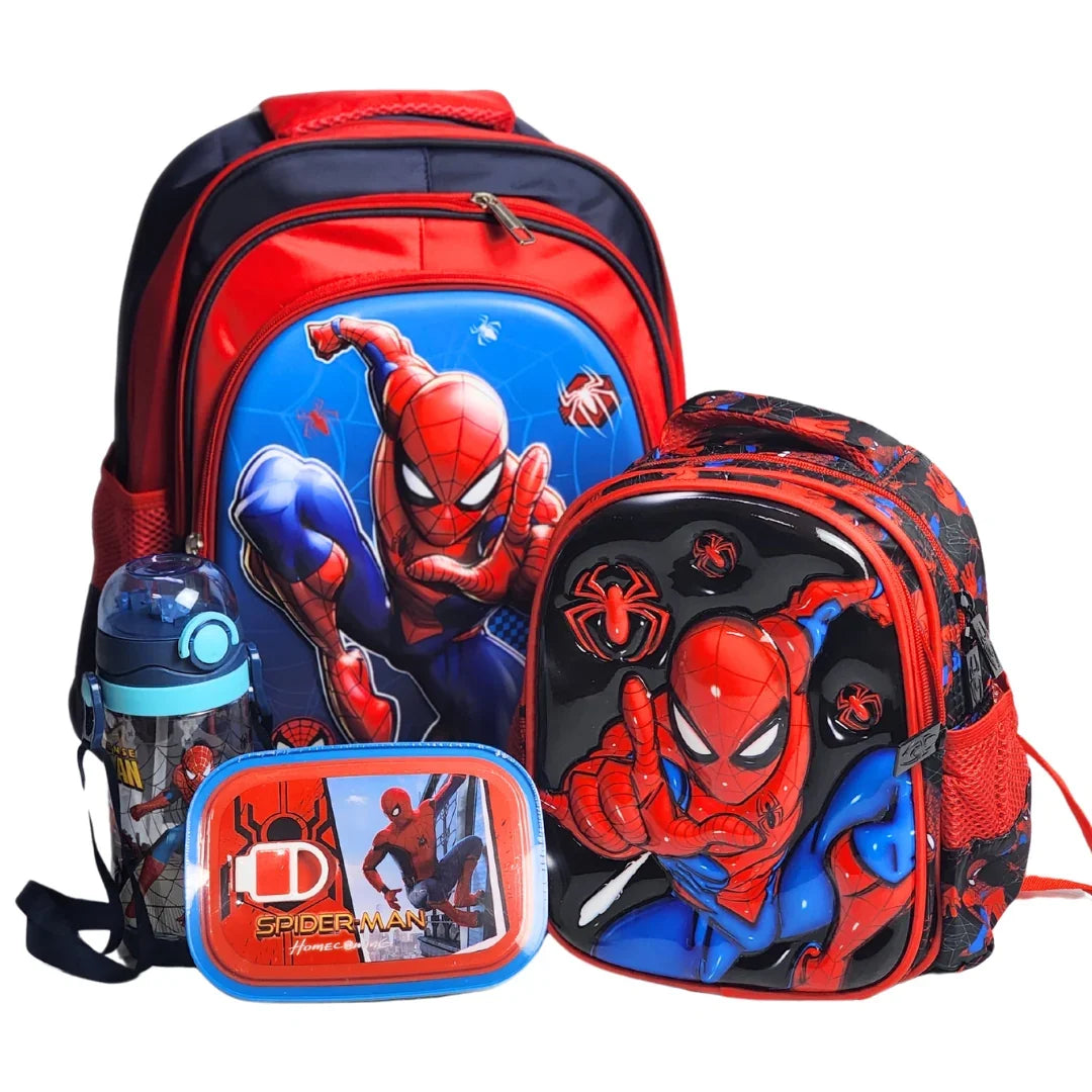Spiderman Themed School Deal For Kids (Backpack - Lunch Bag/Box & Bottle)