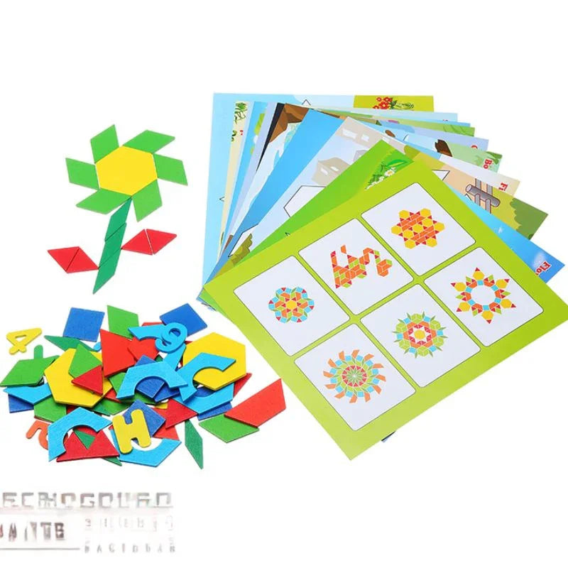 Creative Wooden Tangram Puzzle Blocks 250 Pieces for Endless Learning Fun