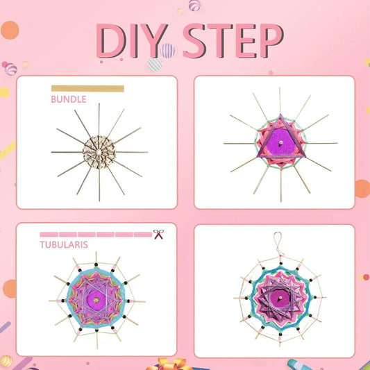 2 In 1 DIY Clock Lucky Pendant Mandala Waving String Art For Kids