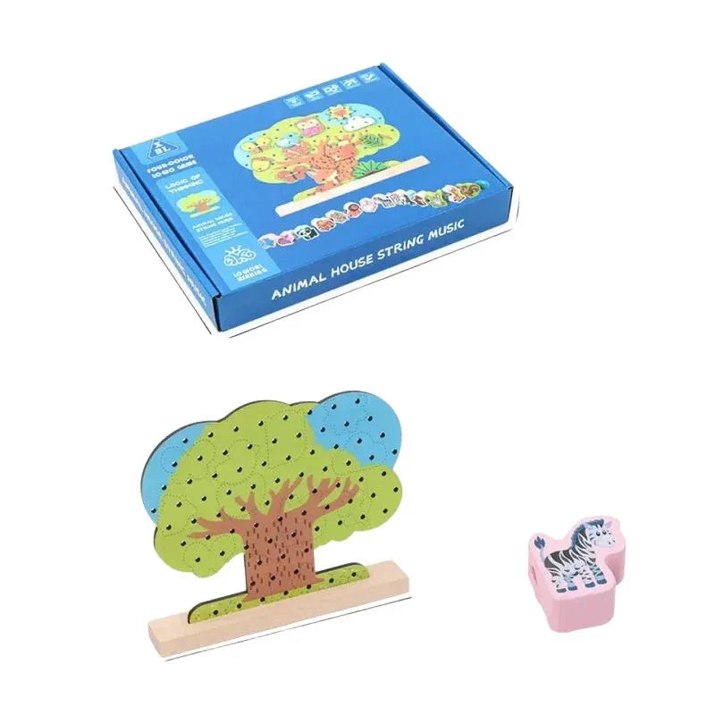 Animal House Lacing Tree Fun & Educational String Activity for Kids