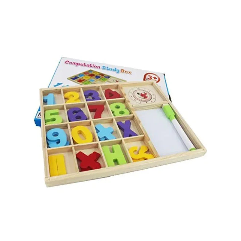 Wooden Math Computation Study Box Fun Learning Tool for Kids