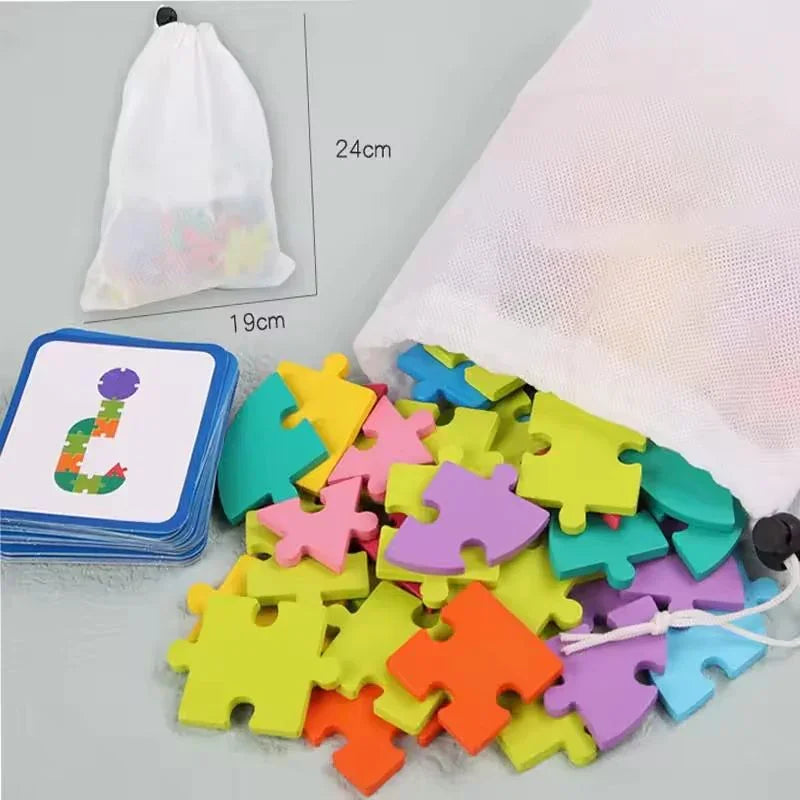 Kids 65 Pieces Buckle Logical Thinking Puzzles Training Early Educational Learning Geometric Shapes Numbers Letters