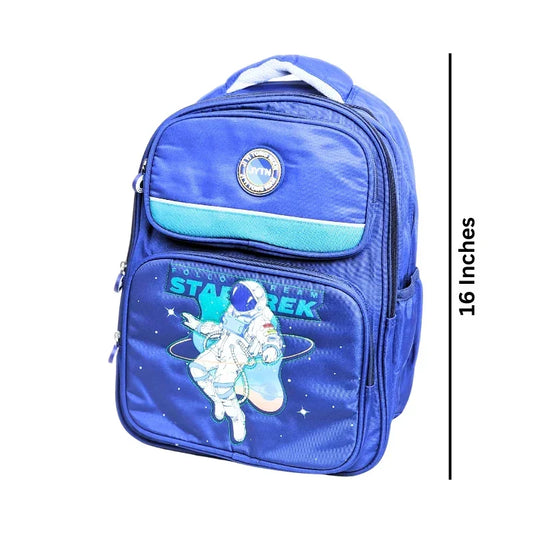 Astronaut design Backpack For Kids 16 Inches (948) (Blue)
