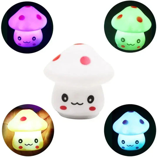 Magical Glow Mini Mushroom LED Night Light  Cozy  Colorful Ambience (Assorted)
