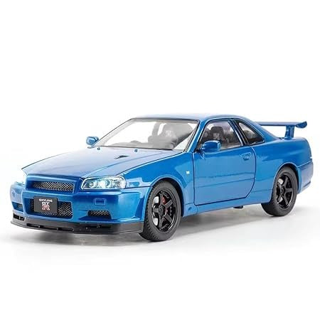 Nissan Skyline GT-R R34 V-Spec II 1:24 Scale Die-Cast Model – White Pearl Collectible Car