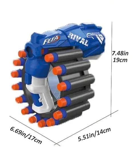 Soft Foam Bullet Blaster Toy Gun with 20 Darts & Target Wristband – 60ft Range Shooting Game for Kids