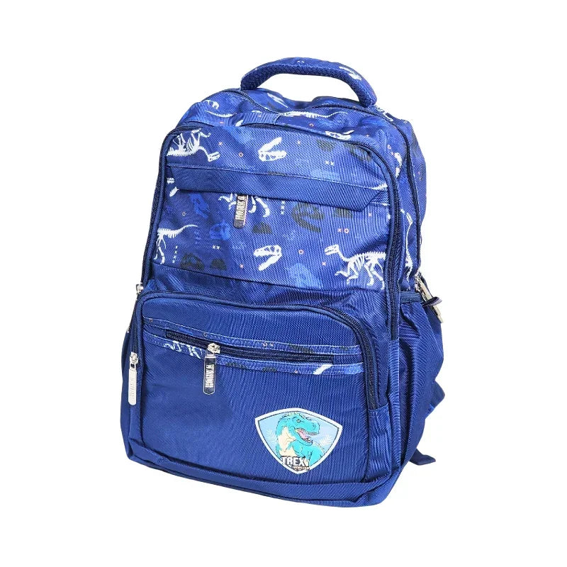 Dino Printed Spacious School Bag For Kids - 16 inches (2263) - Blue