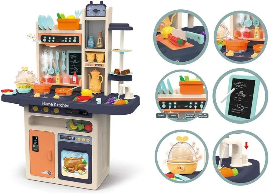 Good 69-Piece Kitchen Playset with Light Sound & Mist Spray