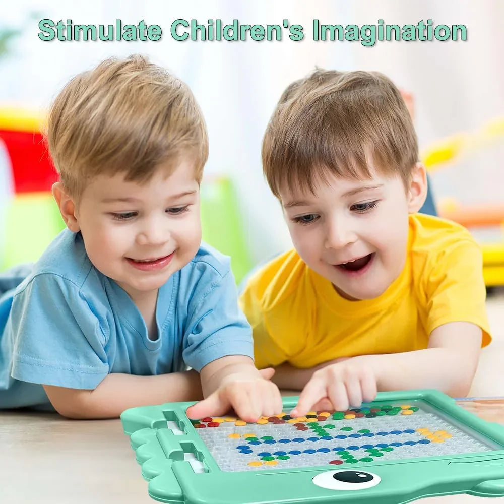 Cute Dinosaur Magnetic Drawing Board for Children, Travel Toy Doodle Board with Magnetic Pen and Beads, Magnetic Learning Toy for Boys and Girls