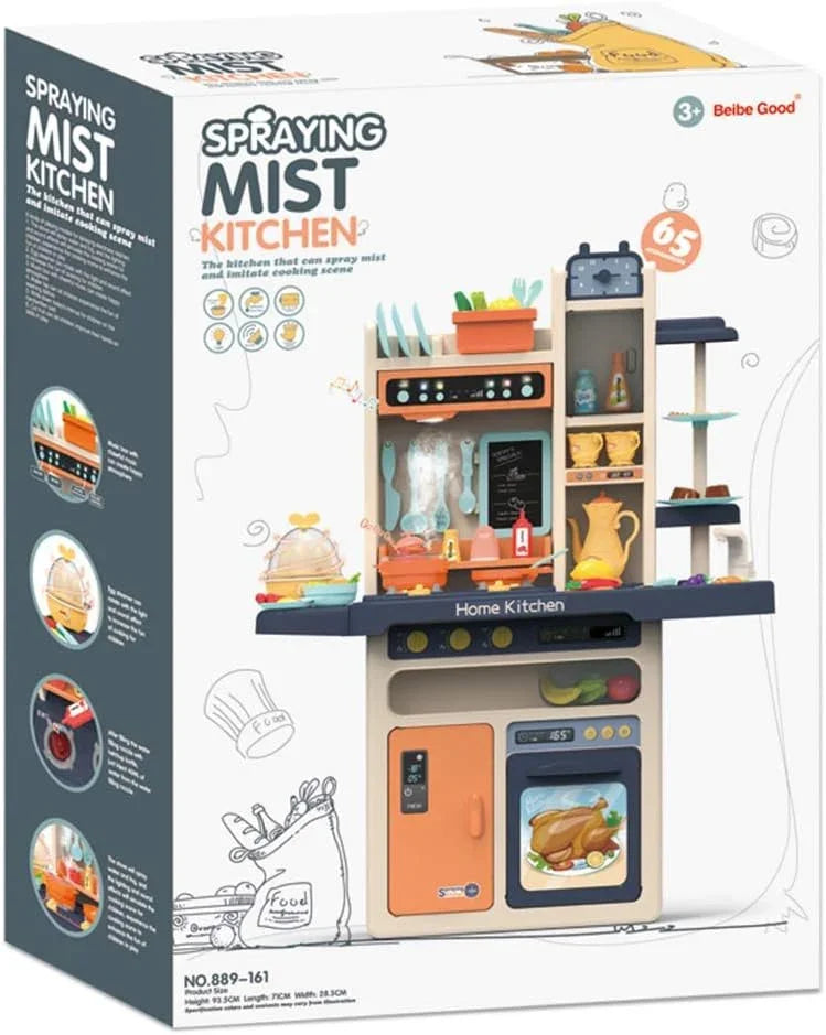 Good 69-Piece Kitchen Playset with Light Sound & Mist Spray