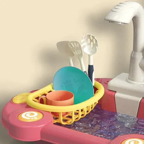 Pink Toy Sink with Running Water – Fun and Interactive Kitchen Playset for Kids