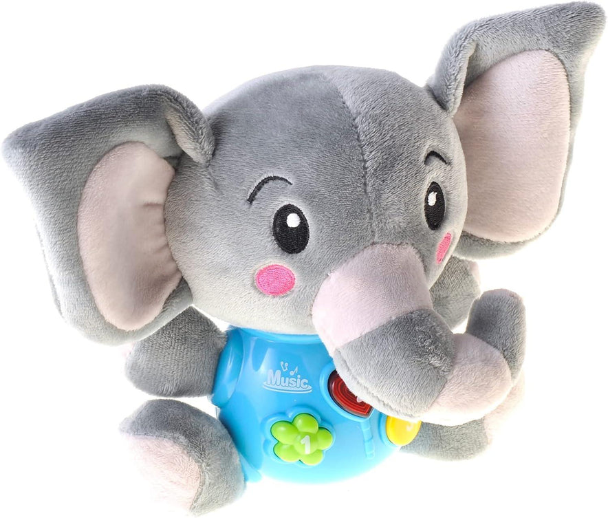 Cute Musical Baby Elephant with Soothing Sounds Soft Cuddles Plush Toy