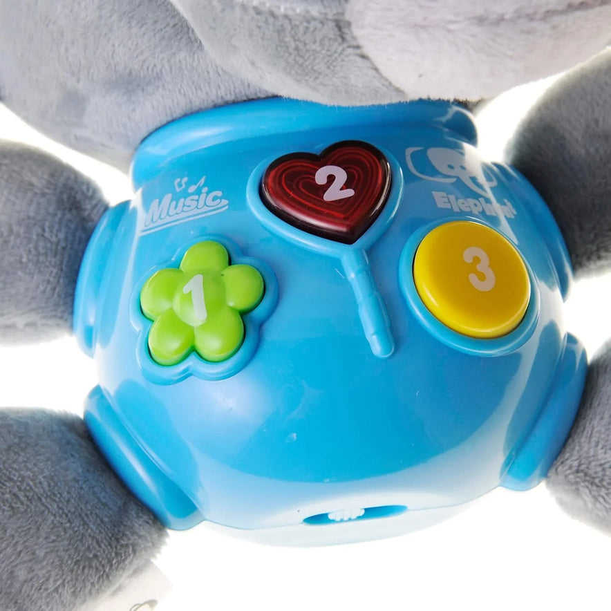 Cute Musical Baby Elephant with Soothing Sounds Soft Cuddles Plush Toy