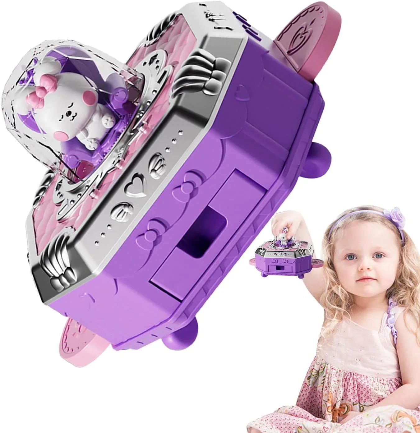 Galaxy Pet Spaceship Toy – Light-Up Rotating UFO with Cute Animal Figure for Kids
