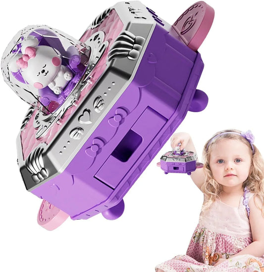 Galaxy Pet Spaceship Toy – Light-Up Rotating UFO with Cute Animal Figure for Kids