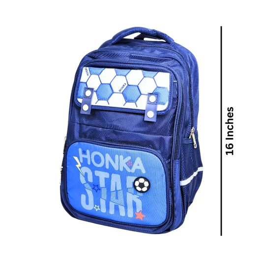 Honka Children's Football School Bag Waterproof Lightweight Backpack 16 Inches (Blue) (2282)