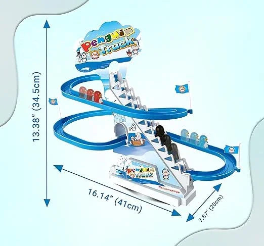 Penguin Race Game Toy Set – Musical Roller Coaster with LED Lights