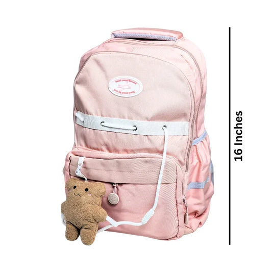 Children's Bear School Bag Waterproof Lightweight Backpack -16 Inches (Pink) (909)