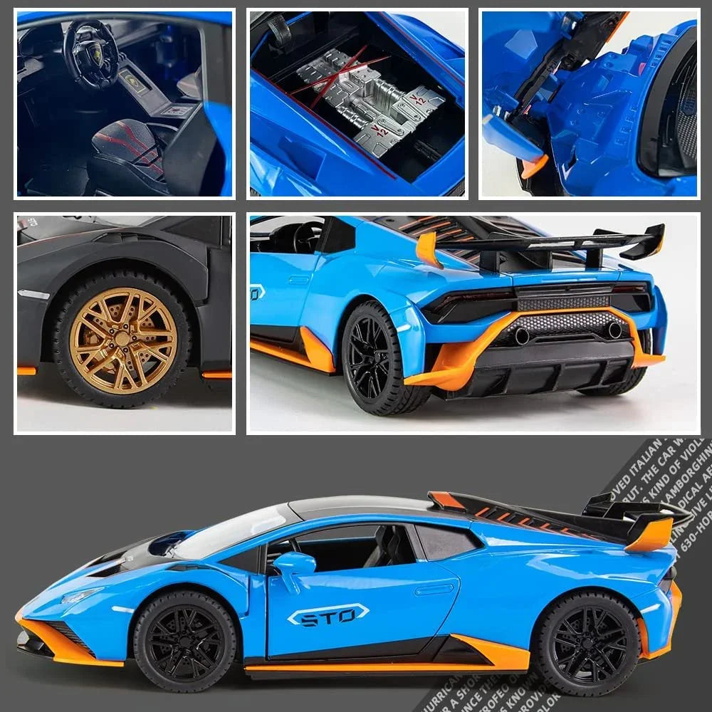 Lamborghini Huracan Die-Cast Car 1:24 Scale with Lights & Engine Sound – Premium Alloy Model for Kids & Collectors