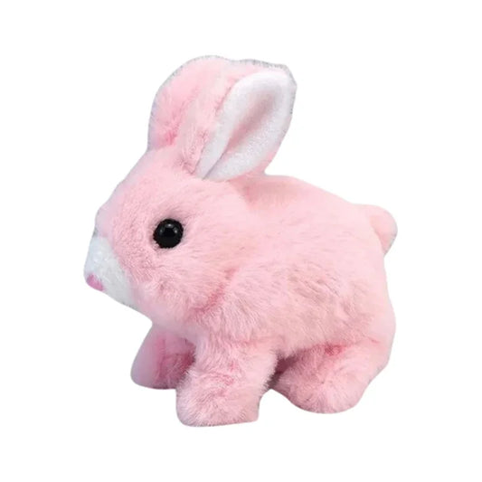 Cute Walking Bunny Toy Soft Plush Rabbit with Squeaky Sounds Tail Wiggle