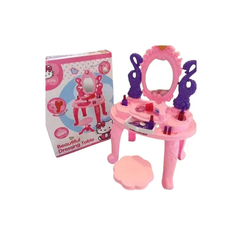 Hello Kitty Makeup Table Set Cute Vanity Playset for Girls with Accessories
