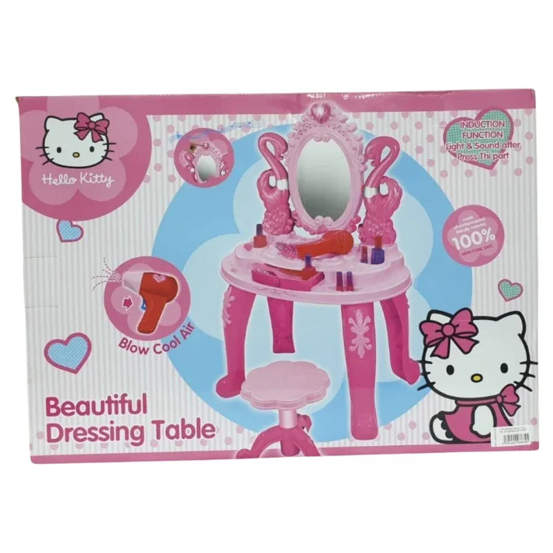 Hello Kitty Makeup Table Set Cute Vanity Playset for Girls with Accessories