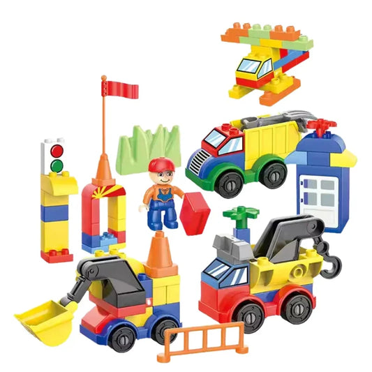 Educational Giant ABS Building Blocks DIY City Vehicle Construction Set for Kids