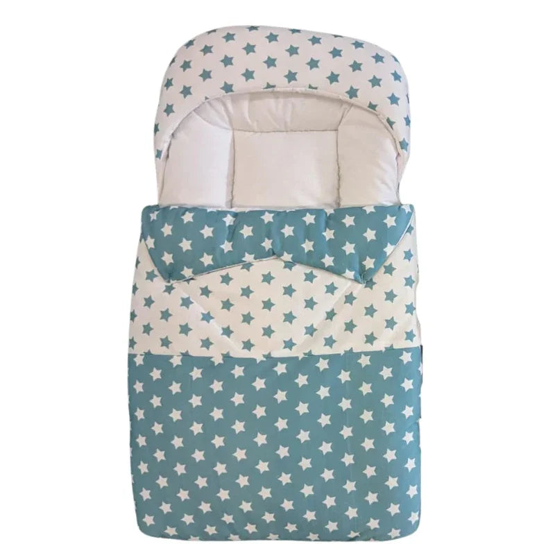 Star Print Baby Sleeping Bag Soft Cozy Infant Wrapper with Pillow