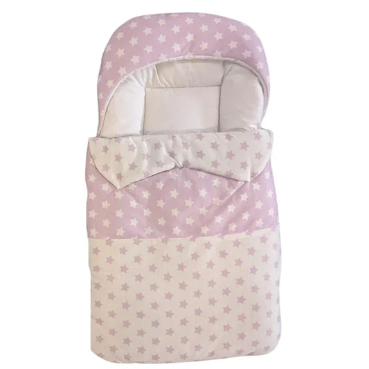 Star Print Baby Sleeping Bag  Soft  Cozy Infant Wrapper with Pillow