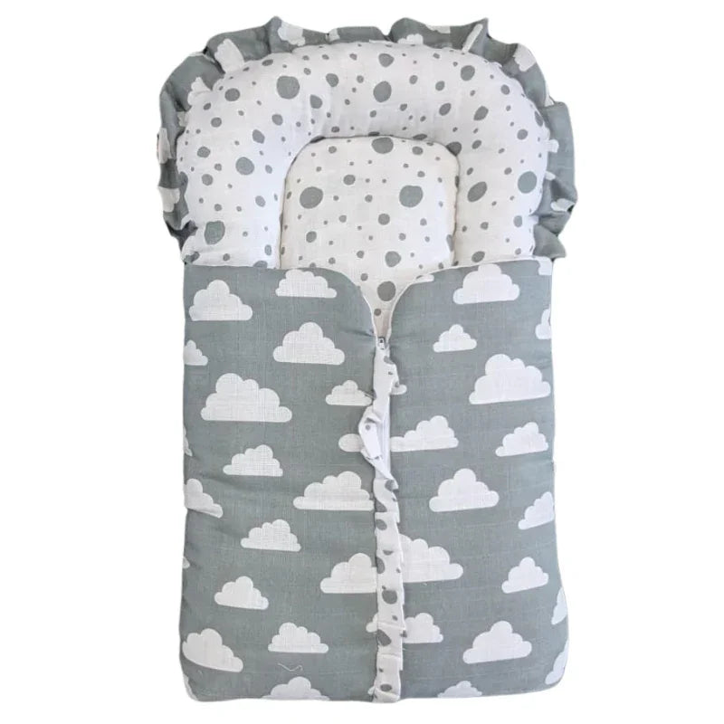 Cloud Botanical Print Baby Carry Nest