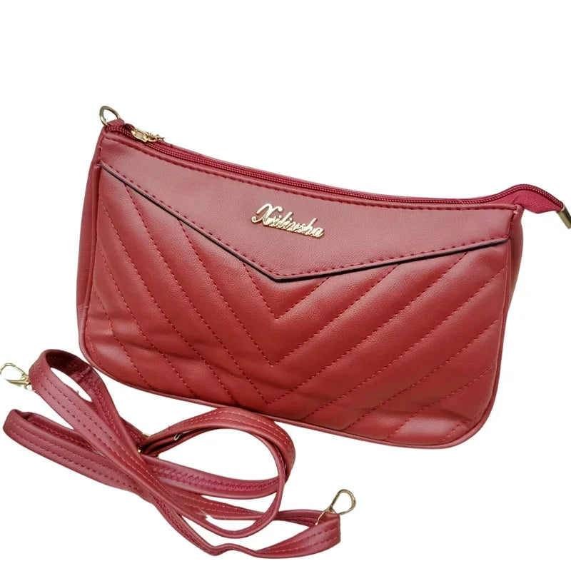 Fashion Quilted Crossbody Bag Solid Color Shoulder Bag for Women