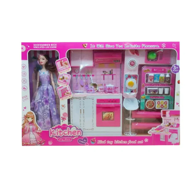 Deluxe Kitchen Doll Play Set Complete Cooking Fun for Kids