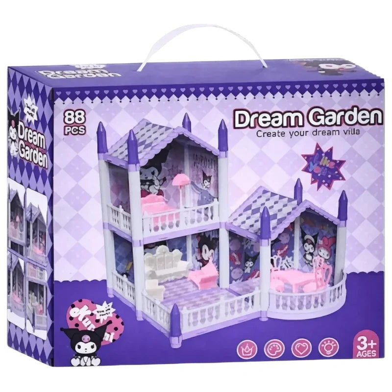 Dream Garden Doll house 2-Story Play Set with Furniture Balcony