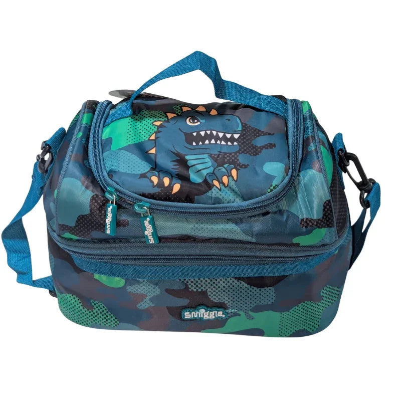 Smiggle Double Tray Lunch Bag Green Camo Stylish, Insulated  Easy to Carry (GT0505)