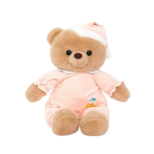 Bedtime Teddy Bear Plush Toy Soft Cuddly Bear in Pajamas Cap