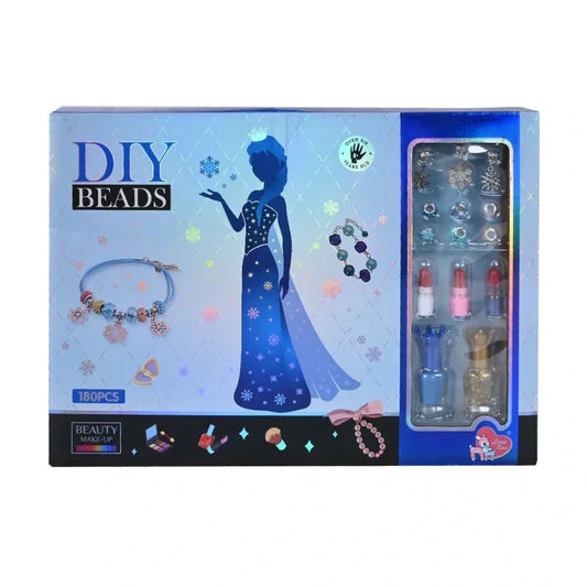 DIY 2 in 1 Beads Beauty Makeup Kit Creative Glam Set for Stylish Kids
