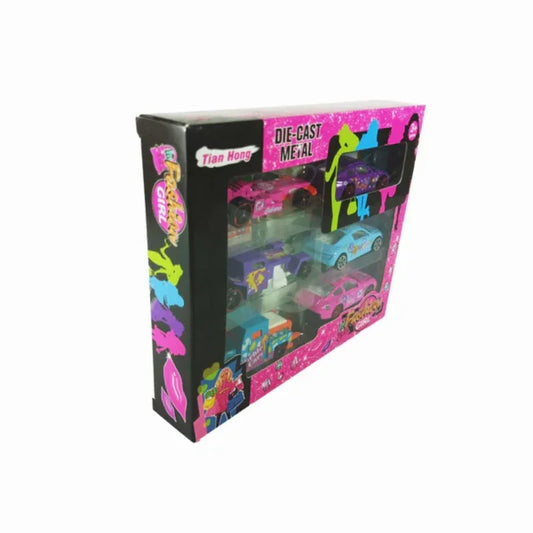 Girls Mini Die Cast Metal Toy Cars Set for Kids