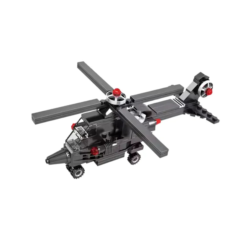 COGO Military Helicopter Building Blocks Set Transformable Aircraft Toy