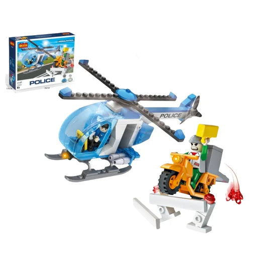 COGO Police Helicopter Building Blocks Set Action-Packed Rescue Patrol Fun for Kids