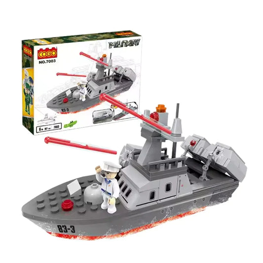 COGO Military Boat Building Blocks Set Tactical Naval Adventure for Kids
