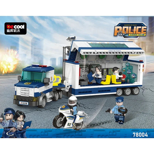 City Police Command Center Truck Building Blocks Set for Action Imaginative Play
